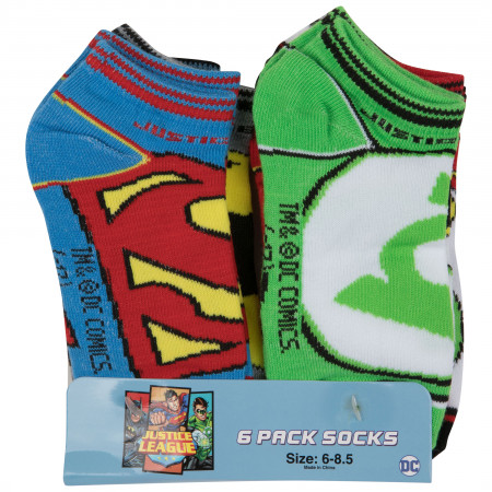 DC Super Hero Logos 6-Pair Pack of Low Cut Kids Socks